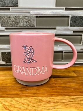 Hallmark Pink 'Grandma' Ceramic Mug with Floral Relief